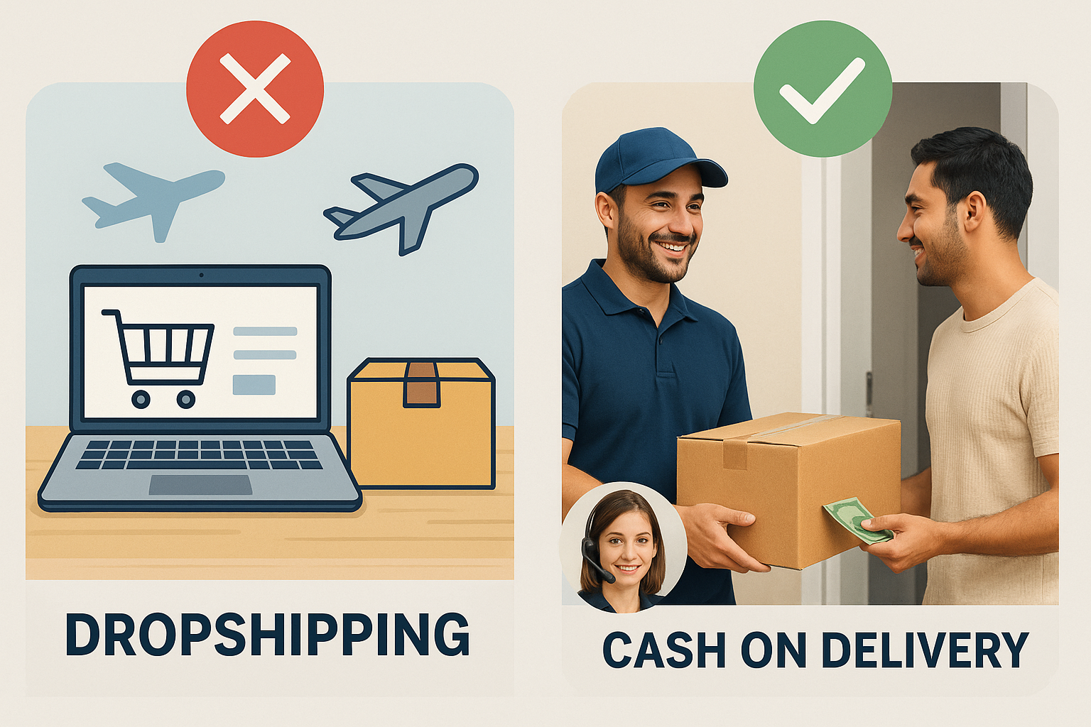 cash on delivery versus dropshipping in 2025